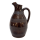 Antique Brutalist Brown Stoneware Pitcher from Berry Vintage Carafe