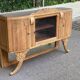 Vintage wooden display cabinet art deco 1940s
