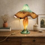 Large lamp signed by Jean-Michel Operto – blown glass with gold leaf