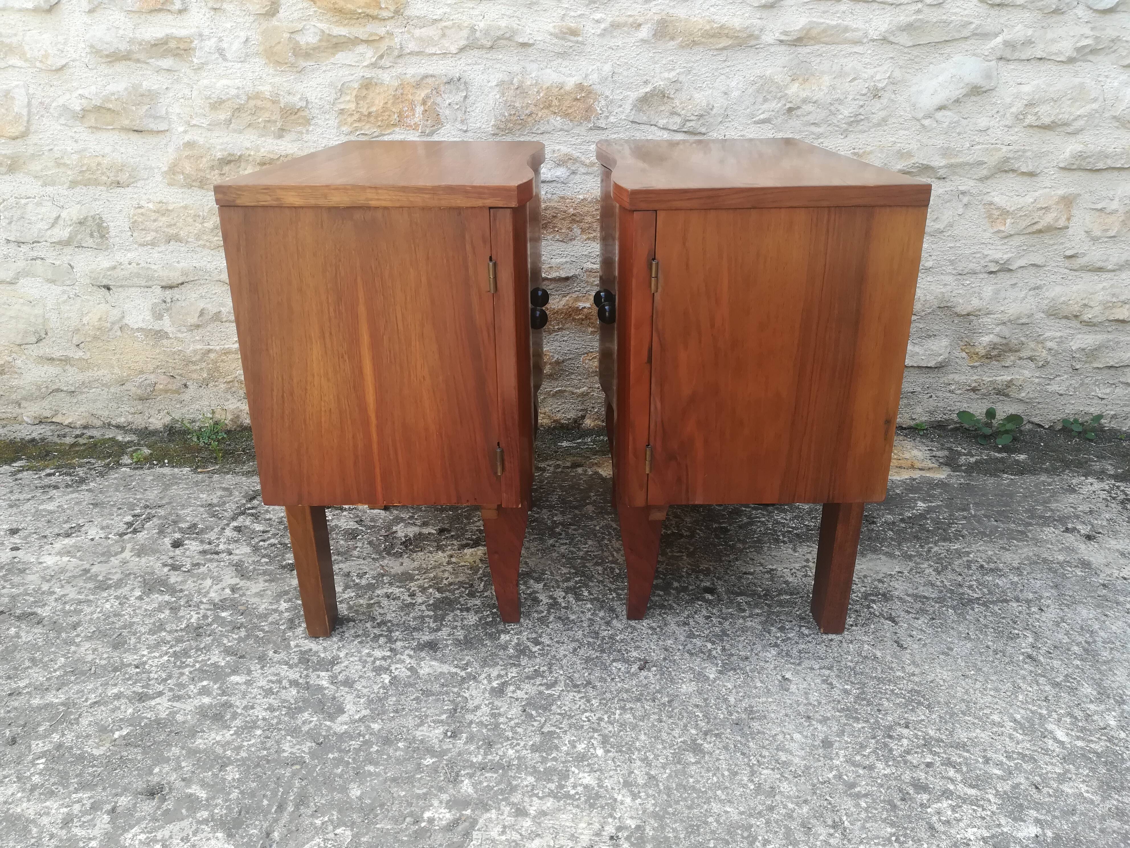 Walnut bedside tables