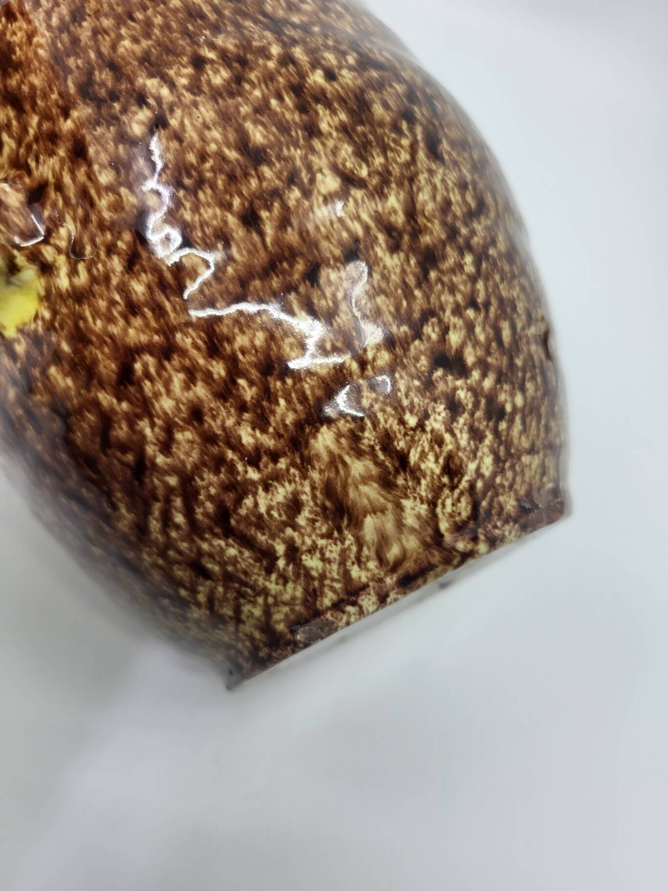 Pichet Pottery from Accolay in glazed ceramic, Brown and Yellow, France 1970.