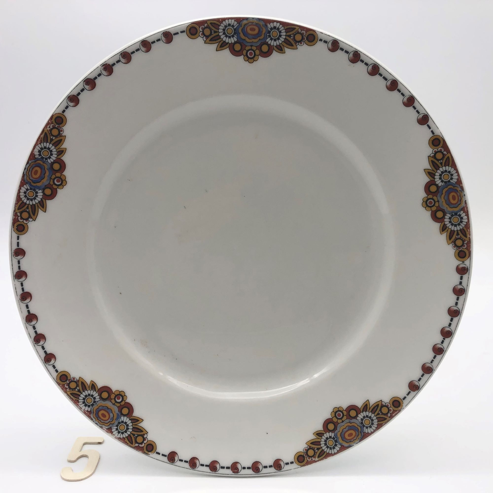 Set of 5 flat plates in Limoges porcelain
