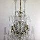 4 light bronze and crystal chandelier