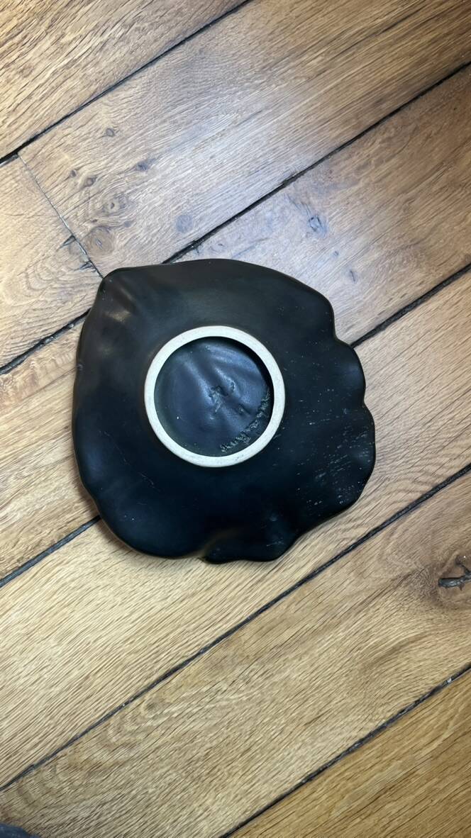 Yellow ceramic empty pocket cup by Pol Chambost