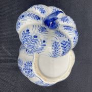 Chinese covered pot, box, jewelry box, pumpkin, white porcelain, China blue plant decor