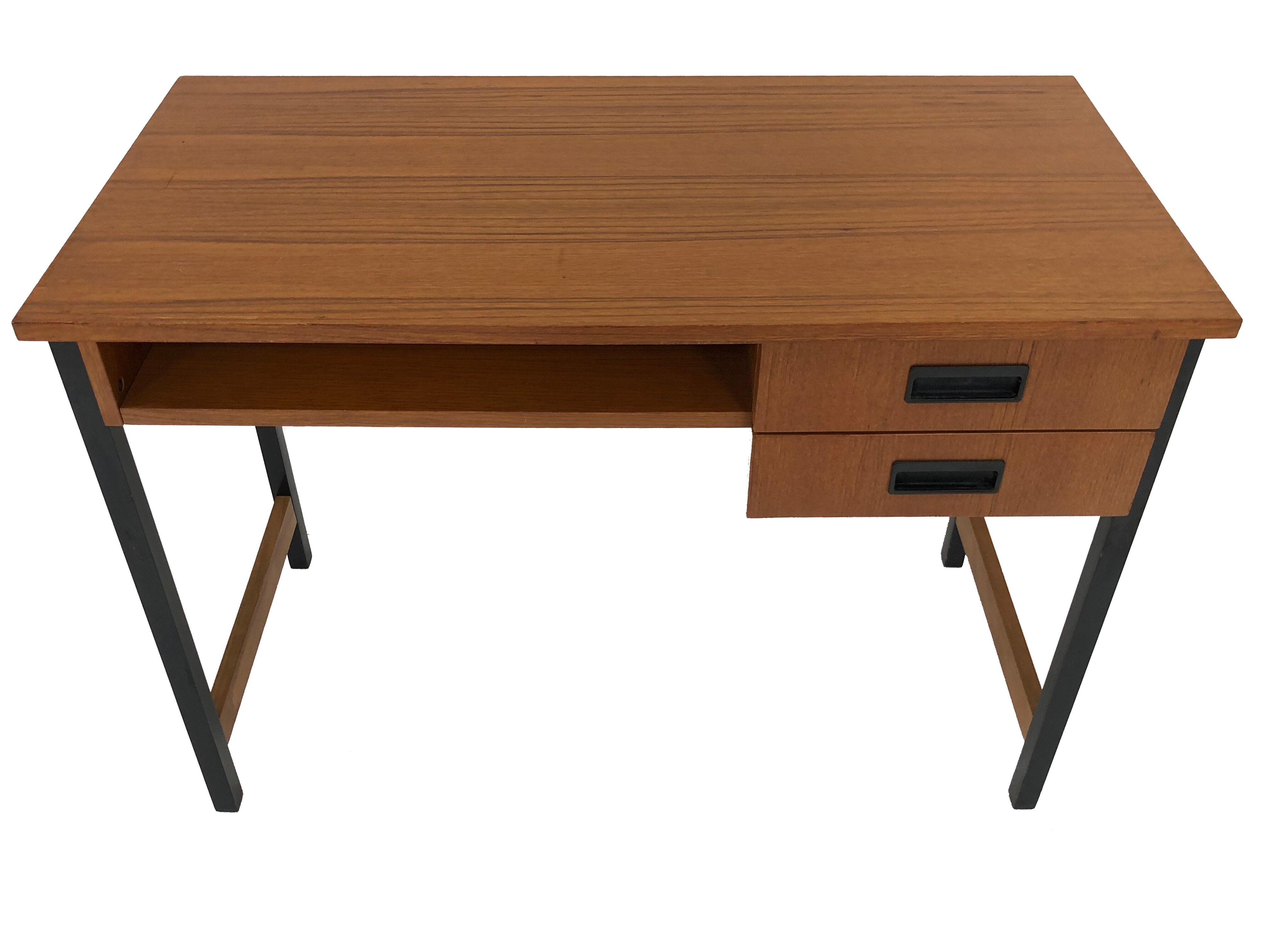 Desk of the 60 years with teak top, dutch