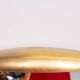 Post Modern Full-Length Wall Mirror in Gold Wood and Metal, 1980s Italy