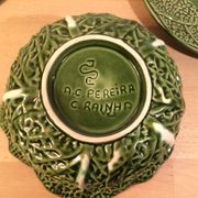 Ceramic cabbage service: salad bowl and tureen