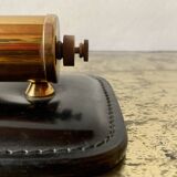 Old perpetual calendar in leather and brass