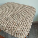 Scandinavian wood and fabric stool