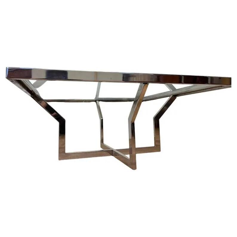 Mid century design XXL Jean Charles Maison Coffee Table Chrome - 1970s