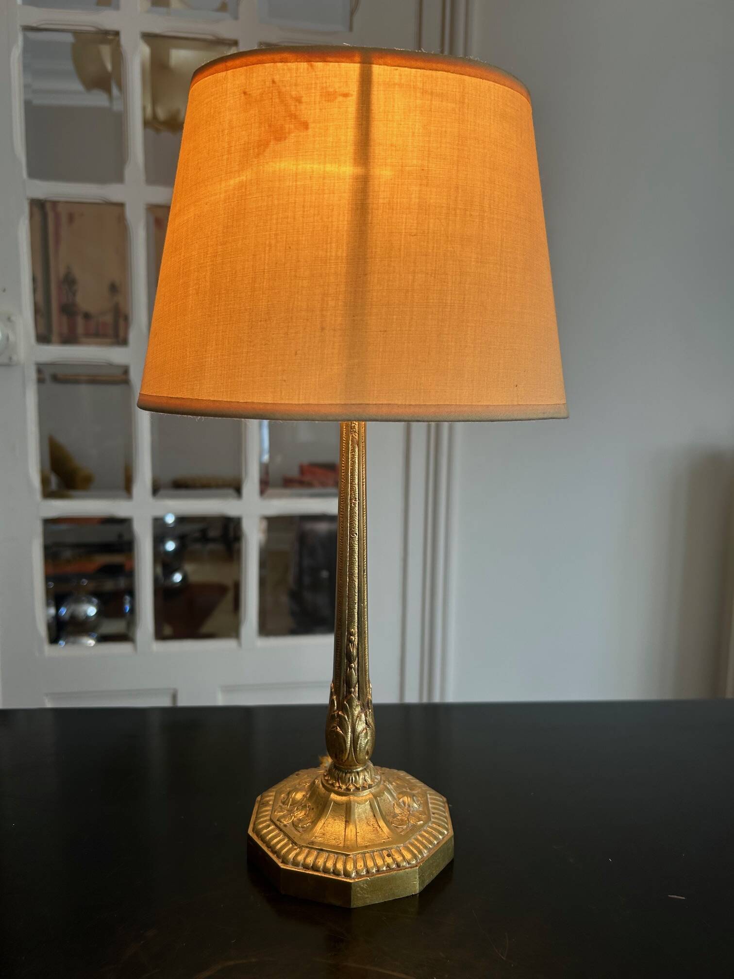 art deco brass lamp