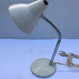 Office Aluminor metal table lamp chrome flexible arm year 70 vintage white