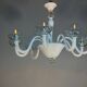 Venetian chandelier in white and colourless Murano glass, circa 1990.