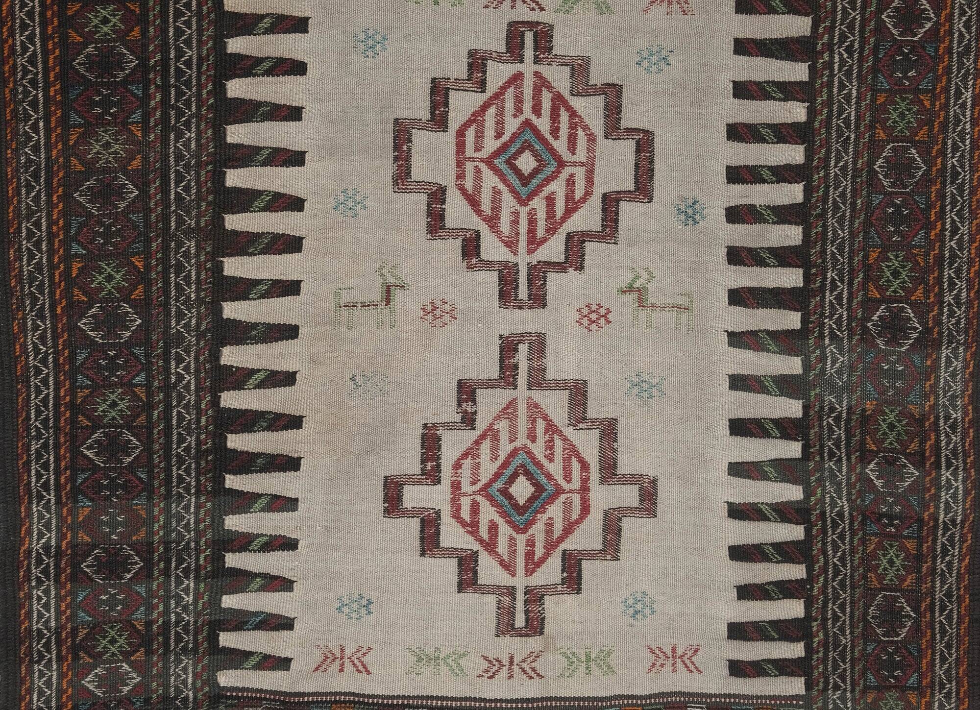 Vintage Turkish kilim handwoven 107x185 cm