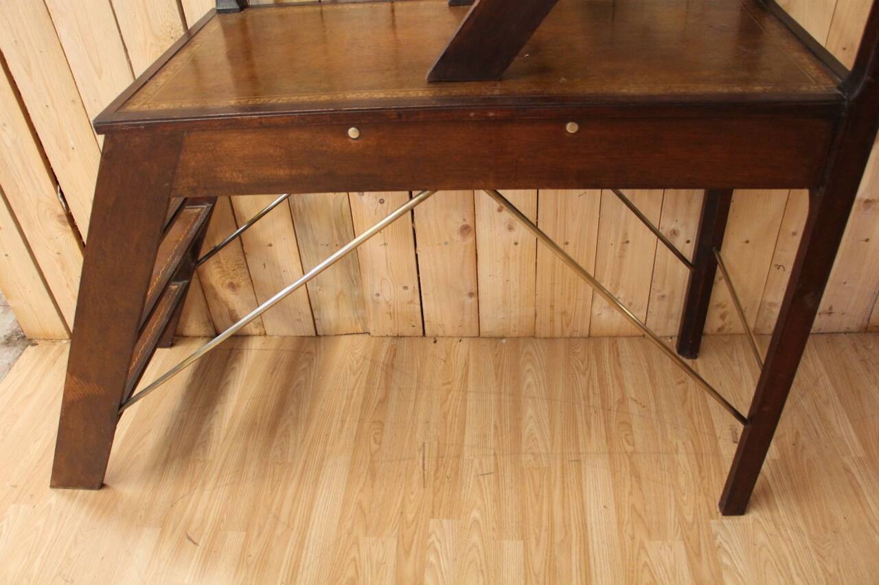 library step ladder in mahogany