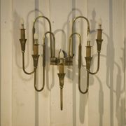 Monumental bronze wall light with 5 arms, neoclassical Art Deco from the 1940s.