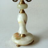 1960s onyx and brass candle holder, vintage