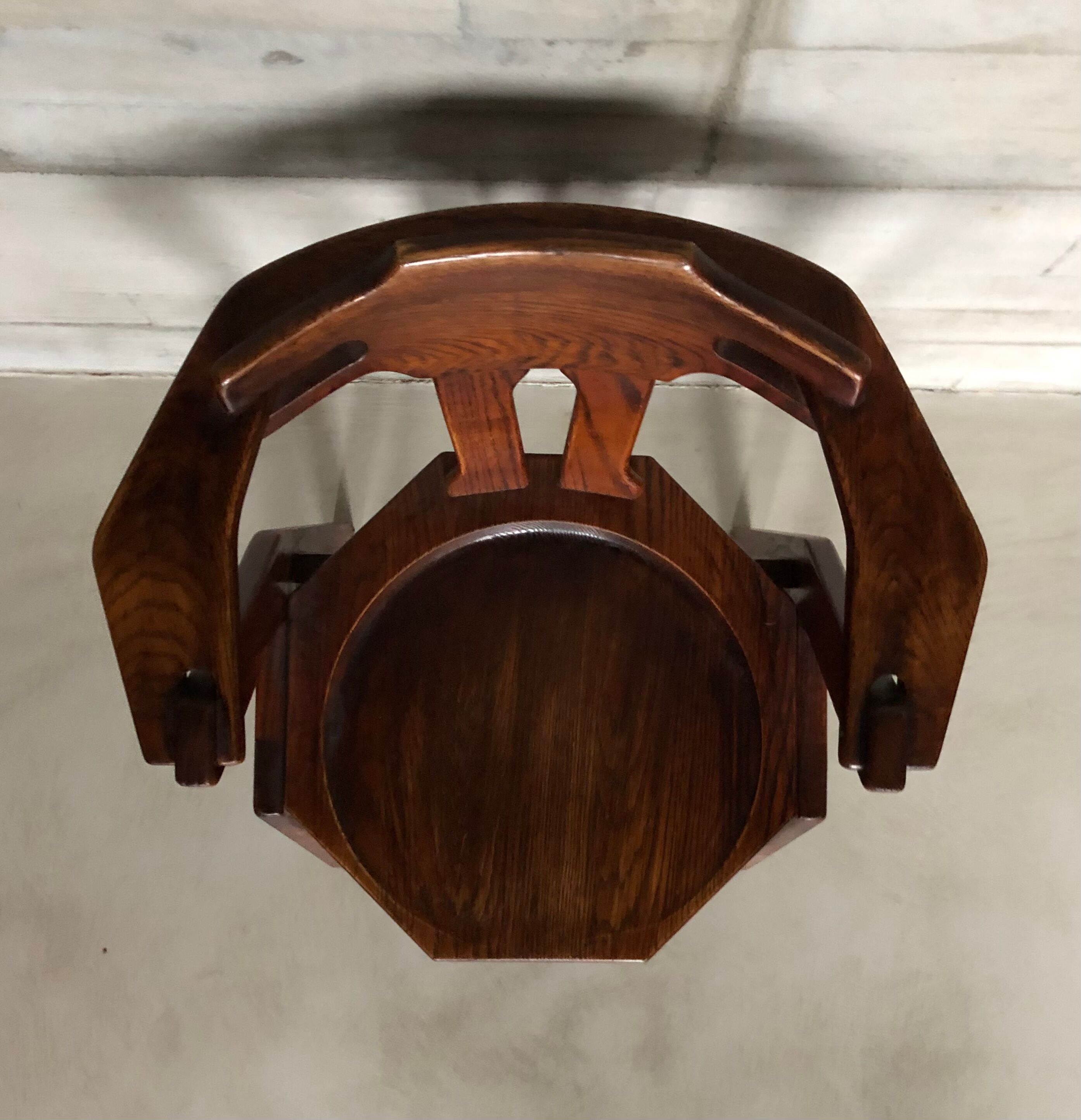 Set of 4 brutalist dutch oak chairs