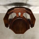 Set of 4 brutalist dutch oak chairs