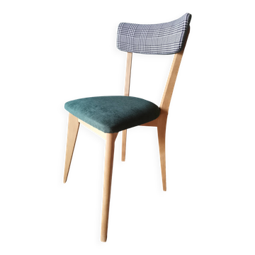 Green bistro chair with houndstooth pattern