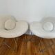 Pair of ultra-comfortable armchairs in white terry fabric