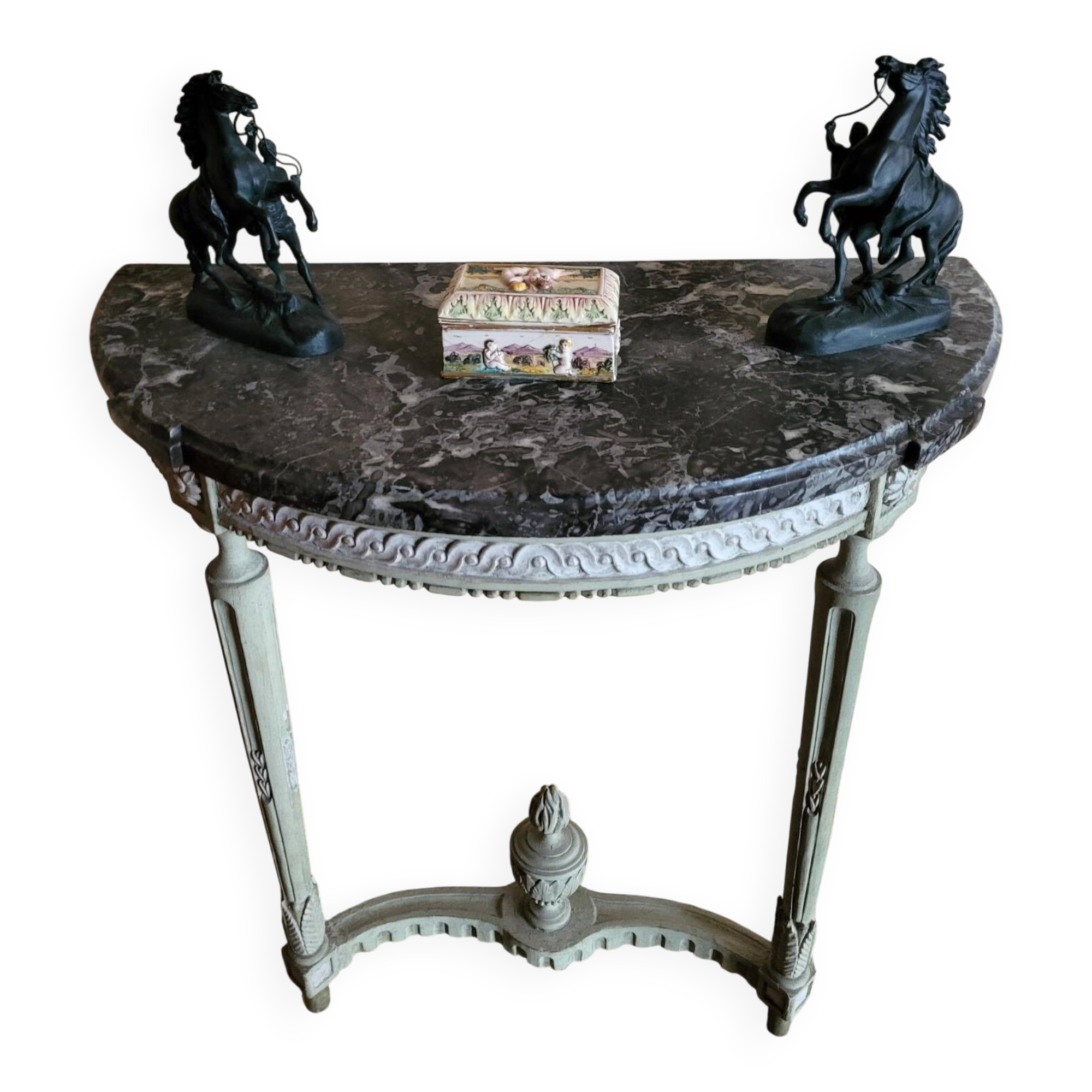 Louis XVI period console – Carved wood & Sainte-Anne marble – 18th century