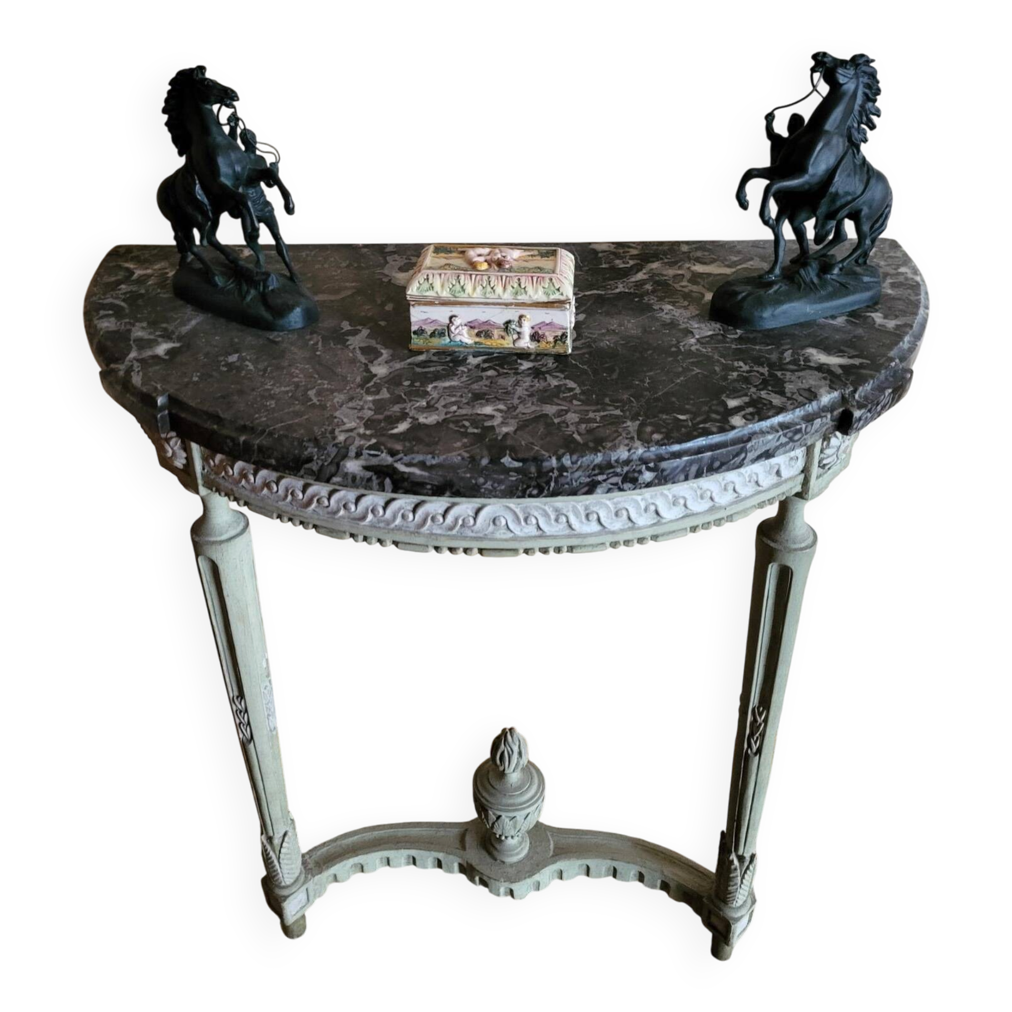 Louis XVI period console – Carved wood & Sainte-Anne marble – 18th century