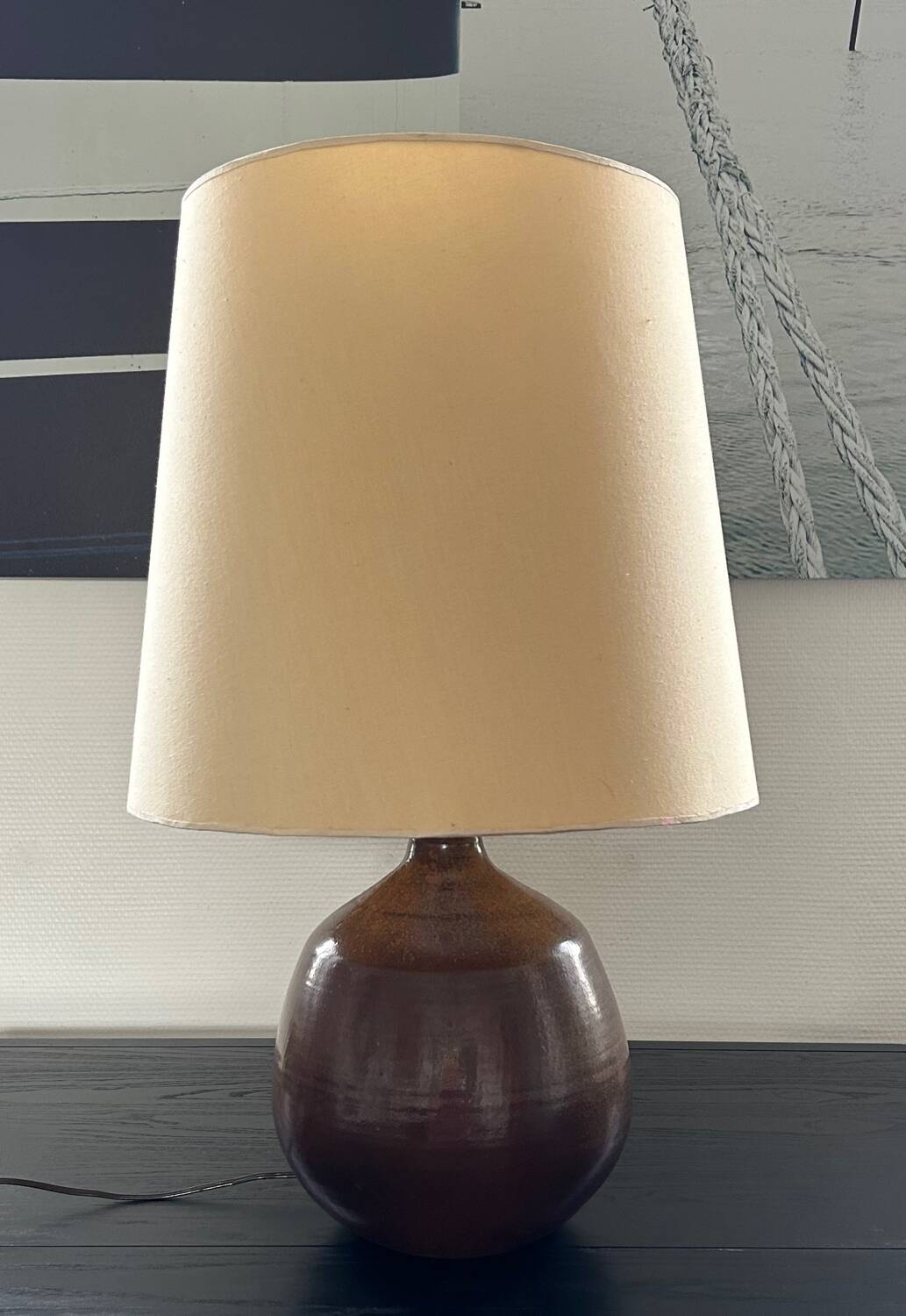 Large 70's sandstone lamp