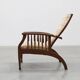 Arts & Craft oak armchair with spindle sides and tweed upholstery, Belgium