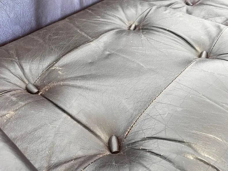 Rare Leather sofa Designed by Tim Bates for Pieff, England, circa 1970s