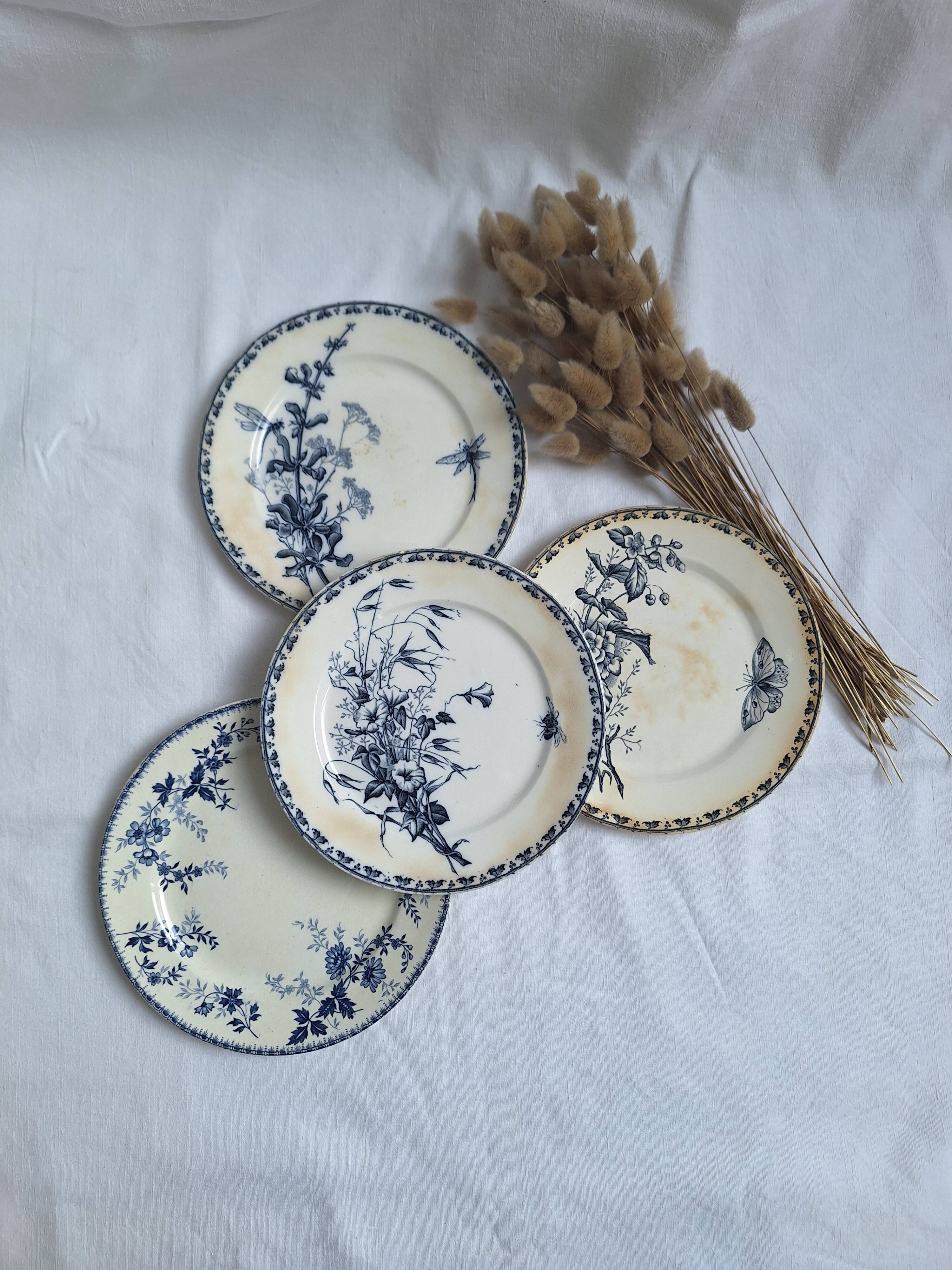Vintage blue dinner plates
