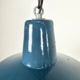 Industrial Blue Enamel Factory Pendant Lamp, 1960s
