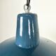 Suspension industrielle en émail bleu d’usine, années 1960
