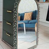 Old beveled wrought iron mirror late nineteenth century