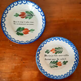 Pair of chatty earthenware plates 19th century
