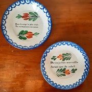 Pair of chatty earthenware plates 19th century
