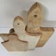 Three vintage solid wood cutting boards