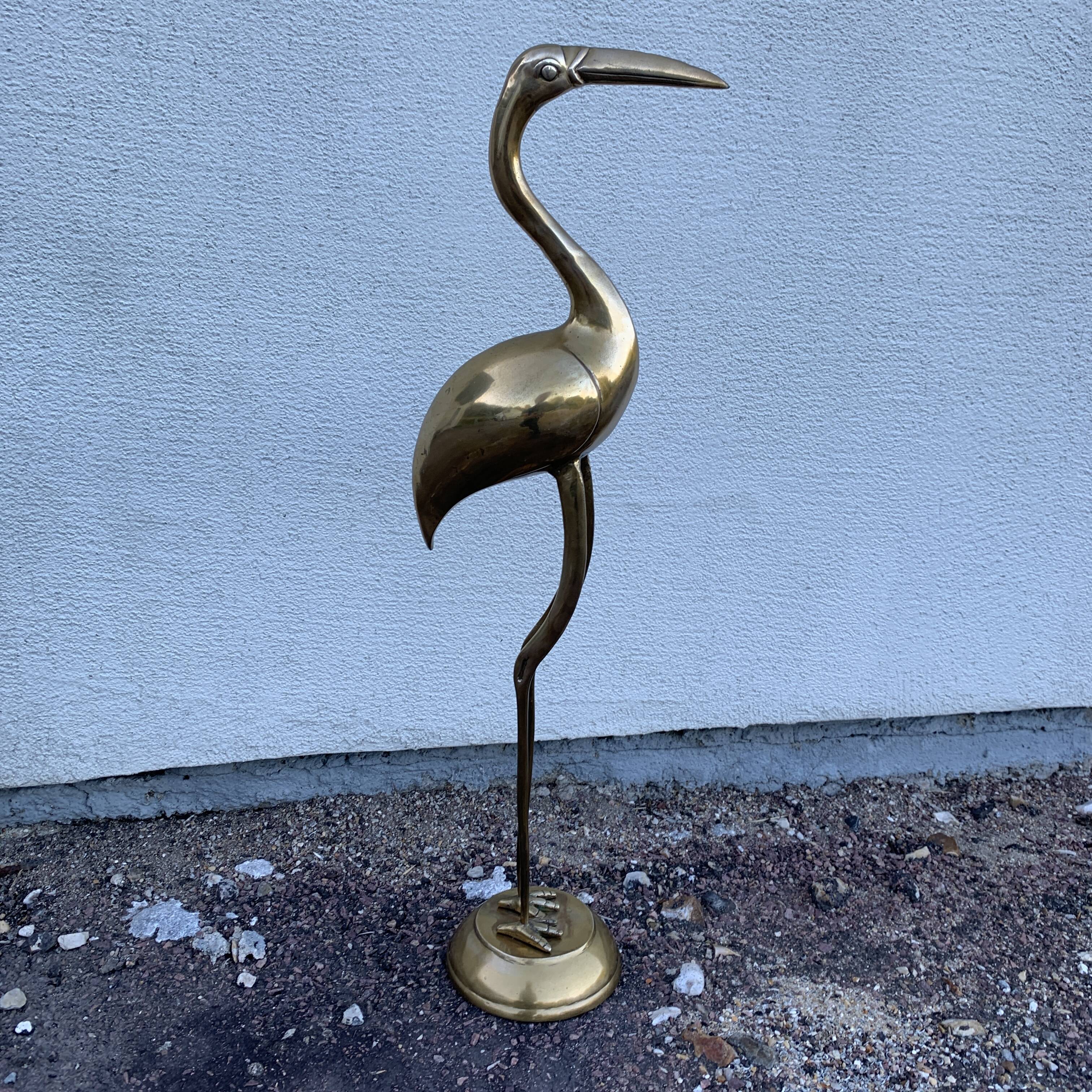 Brass bird heron 69 cm