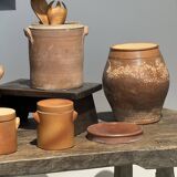 Grand pot à couvercle en grès ovale H24