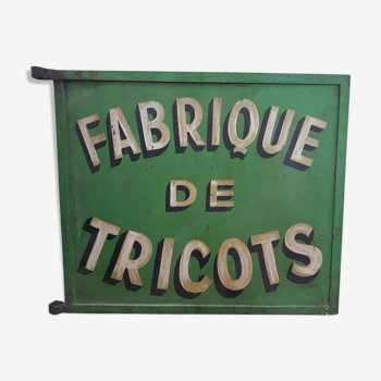 Enseigne fabrique de tricots années 50