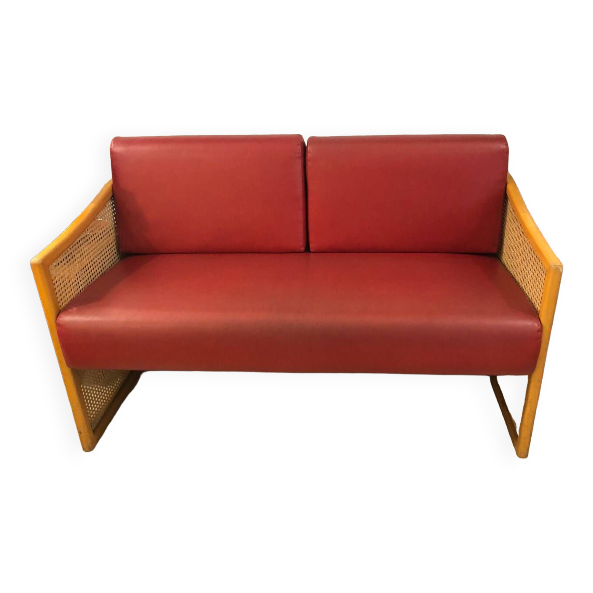 Banquette cannage vintage, 1980