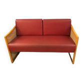 Banquette cannage vintage, 1980
