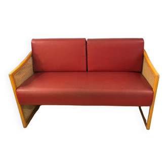 Banquette cannage vintage, 1980