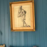 Orientalist charcoal drawing of the early twentieth century