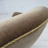 1960s, Danish armchair, original green furniture velour.