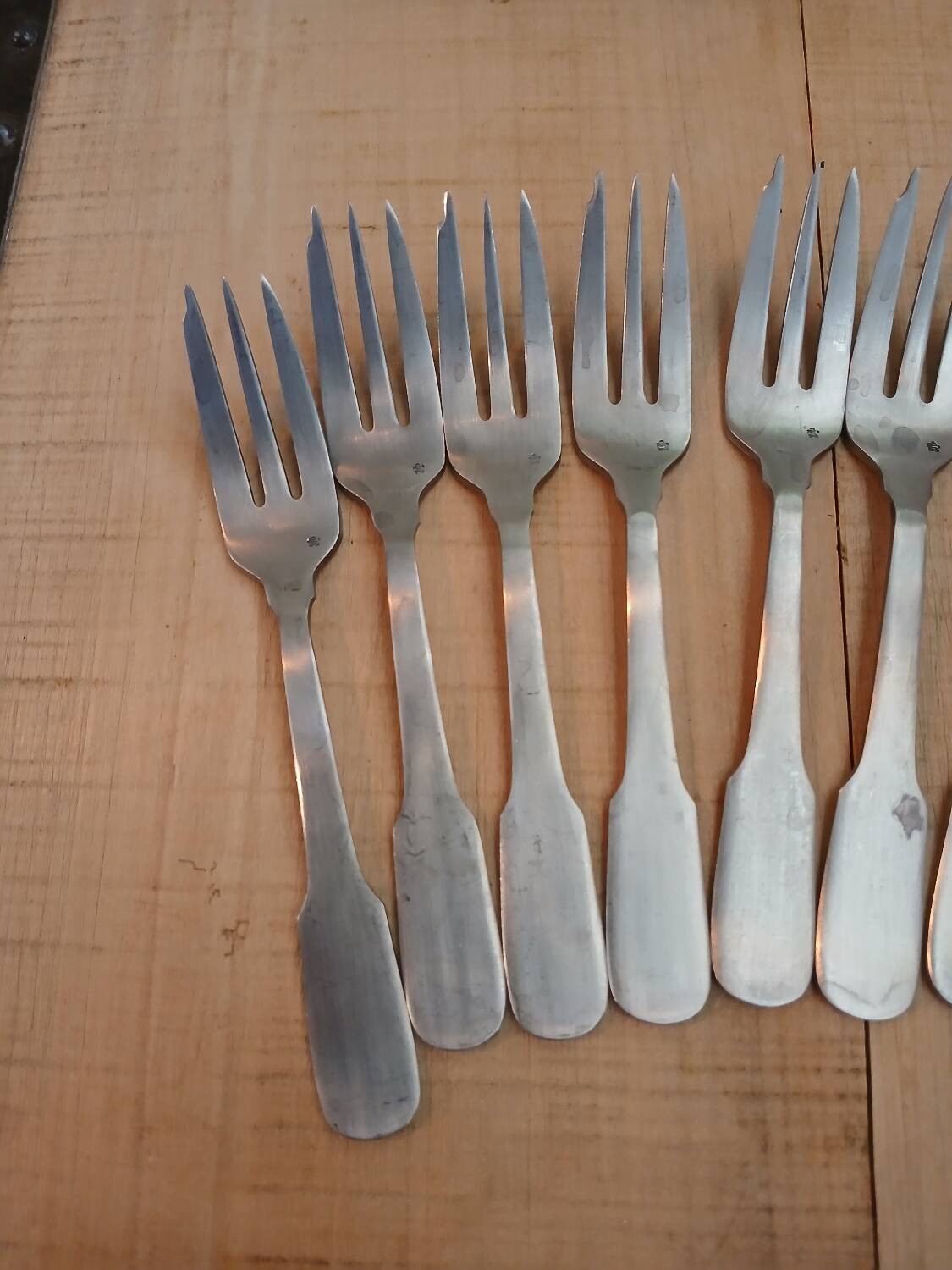 12 antique cake forks