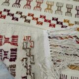 Hand-woven margoum rug in natural wool