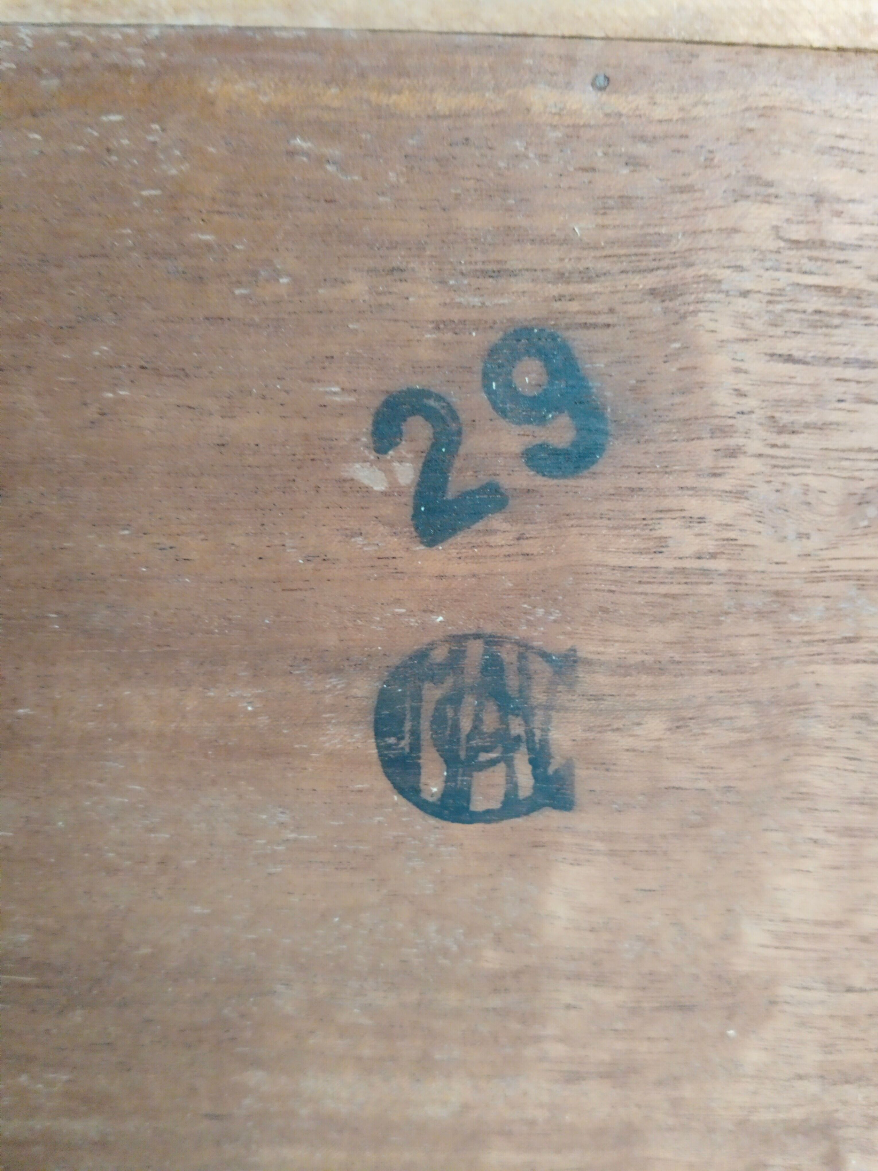 Vintage bedside table, varnish, compass legs, vintage 50s