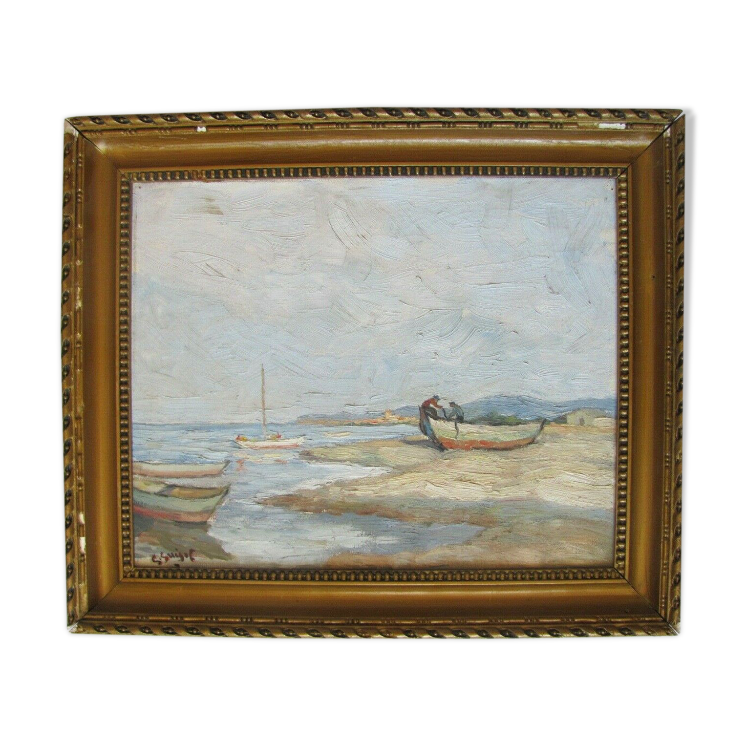 Oil on canvas Marine